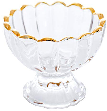 BESTonZON Eisschale Glas Dessertglas mit Fuß 150ml Pudding Dessert Joghurt Vorspeise Frühstück Tiramisu Mousse Schokolade Fruchtgelee Schalen Zuhause Restaurant Party Bankett Geschirr