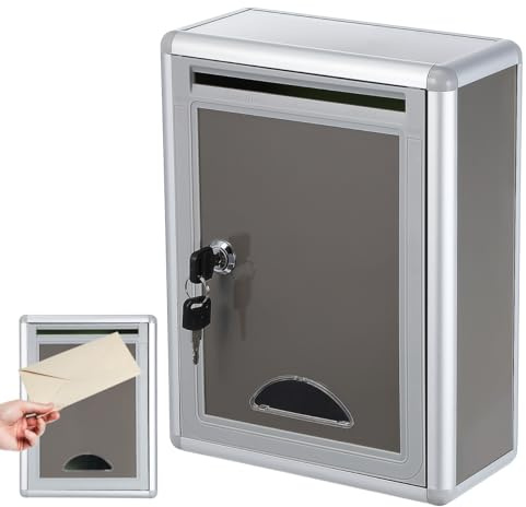 Suggestion Box Wall Mounted Lockable Post Letter Box Outside Steel | Suggestion Box Lockable, Wall Mounted Lockable Suggestion Box, Waterproof Steel Mailbox Outdoor Office Postal Drop