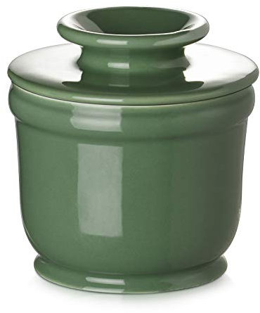 DOWAN Porcelain Butter Crock, Butter Keeper with Water Line, French Butter Dish for Soft Fresh Butter, Butter Container with Lid, No More Hard Butter