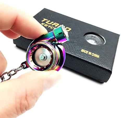 IGRARK Llavero Turbo eléctrico, llavero Turbo con sonido y luz, llave colgante de Metal, llavero turbocompresor de turbina de coche genial para regalo