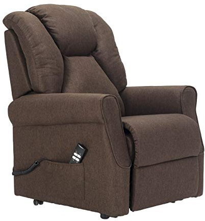 POLTRONE ITALIA Angela1 fernsehsessel mit aufstehhilfe elektrisch Medizinisches Gerät Vibrationsmassage 4 Räder Mikrofedersitz Flauschige schmutzabweisend schlafsessel relaxsessel Braun