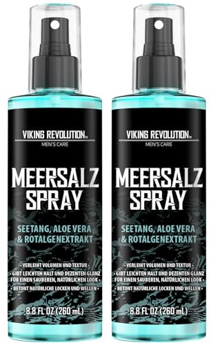 Viking Revolution - Sea Salt Spray - Spray al Sale Marino per Capelli Uomo con Alghe, Aloe Vera ed Alga Rossa - Spray Volumizzante per Aggiungere Volume e Texture - Spray Texturizzante - 2 x 260 ml