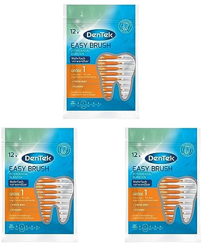 Dentek Easy Brush ISO 1 Pack of 12) (Packung mit 3)