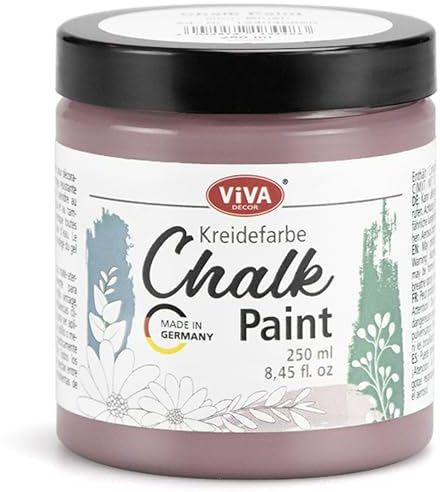 Viva Decor Chalk-Paint - Rosewood Dreams - Rot 250ml - Kreidefarbe für Möbel, Wand und Deko, Mattes Finish, Hochpigmentiert, Ideal für Shabby Chic & Vintage Look für Holz & Oberflächen