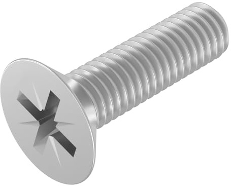 SECCARO Senkschraube M3 x 10 mm, Edelstahl V2A VA A2, DIN 965, Kreuzschlitz/PZ, Vollgewinde, 20 Stück