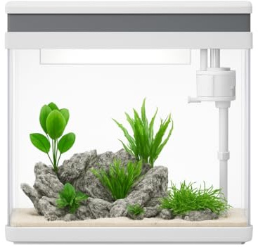 AquaOne Aquarium Komplettset LED mit Pumpe HNE-380 I Kleines Nanoaquarium 26 Liter mit Filteranlage I Mini Nano Becken Set für Fische und Garnelen