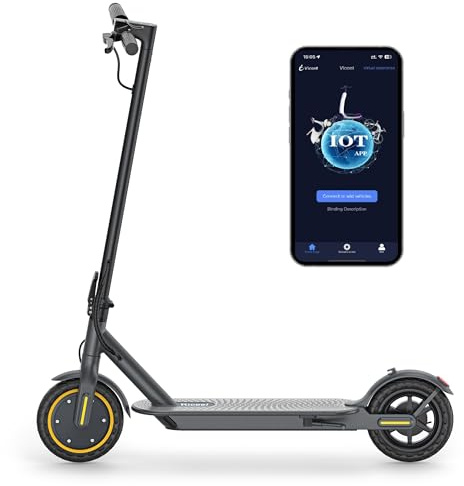 R50 Electric Scooter, Speed up to 25 km/h, 30 km of autonomy, 8.5 Solid Tire, Maximum Load 120 kg, Dual Braking (R50-Red)