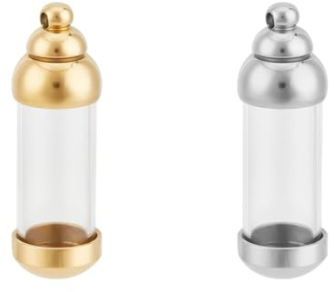 UNICRAFTALE 2pcs 2 couleurs Pendentifs de Bouteille en Verre Acier Inoxydable Ouvrable Twister Off Flacon Tube Breloques Colonne Claire Collier de Cendres Souvenir Pendentifs Commémoratifs pour Bijoux