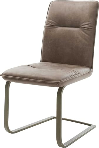 DELIFE Schwingstuhl Vinjo-Flex Freischwinger flach Effektfinish Titan