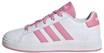adidas Grand Court Lifestyle Tennis Lace-up Shoes, Scarpe Unisex - Adulto, Ftwr Bianco Bliss Rosa Nucleo Nero, 38.5 EU