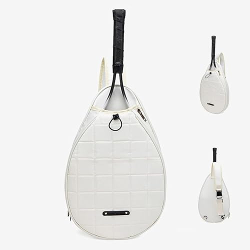 NIUOIOU Tennistasche, Tennisschläger-Abdeckung, Wasserdichter, Langlebiger Tennis-Rucksack, Squash-Tasche Für Kinder, Squash-Schläger Und Outdoor-Sportzubehör Für Pickleball, Tennis, Badminton,C-weiß