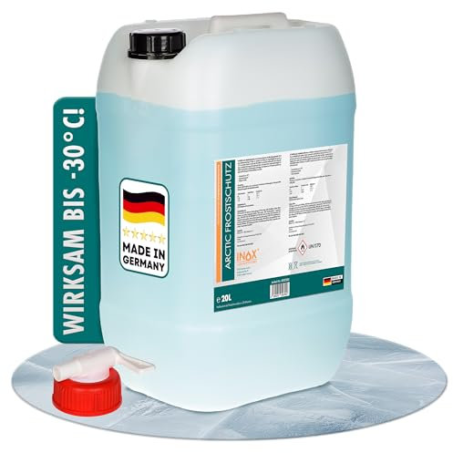 INOX® 20L Arctic Scheibenfrostschutz Konzentrat bis -30°C - Auto Frostschutzmittel Scheibenwaschanlage - Scheibenwischwasser schlierenfrei - Versand in 4x5L