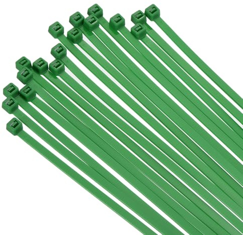 sourcing map 100PCS Cable Zip Ties 13.5 Inch, Self-Locking Nylon Wire Ties with 50 lbs Tensile Strength for Indoor and Outdoor, Green