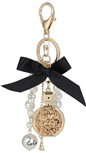 Alloy Keychain Metal Keychain Alloy Pendant Key Chain med Polerad Bowknot Parfymflaskform för Dekoration Nyckelring för Vänner