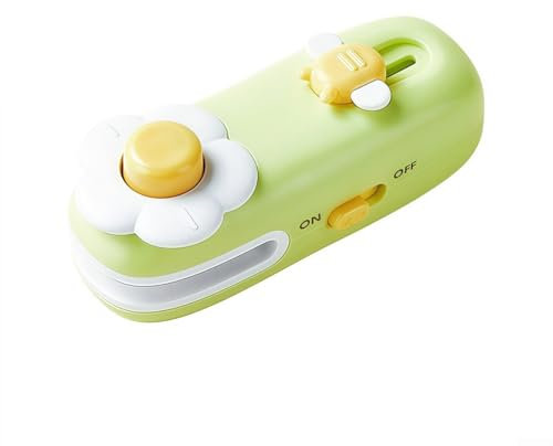 GLOBALHUT Electric Sealing Machine, Portable USB Electric Sealing Machine Small Bag Sealer With Pocket-Knife, For Snacks And Food Preservation With Cordless Design(Green)
