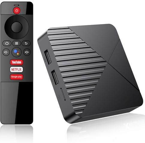Android TV Box 13.0, 8K Android Smart TV Box mit Sprachfernbedienung 4 GB RAM 32 GB ROM Dual WiFi2.4 & 5.8, WiFi6 BT5.0 HDR10 Unterstützt Video und Audio