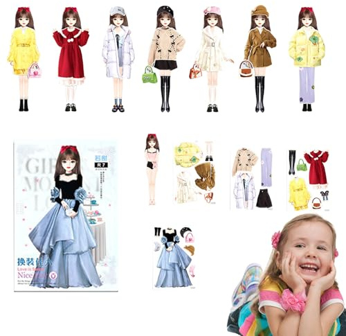 Magnetische Prinzessinnen-Anzieh-Papierpuppen, Anzieh-Stickerbücher für Mädchen |Magnetisches Anzieh-Aktivitätsbuch für Prinzessinnenpuppen - Anzieh-Prinzessinnen-Buchpuppen, Aufkleber-Anziehpuppen f