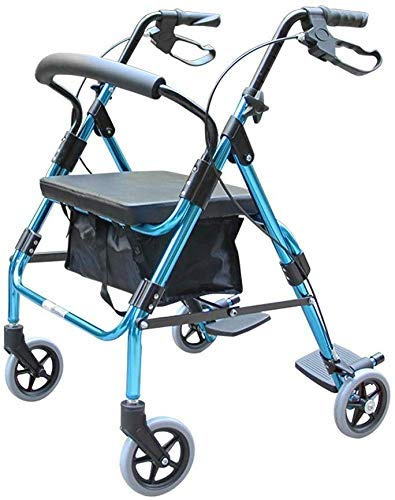 OWOHYG Rollator Walker Rollator Walker Pieghevole da Passeggio con Sedile, Ultra ausilio per la Mobilità a Quattro Ruote, Telaio per deambulazione Rollator Regolabile in Altezza