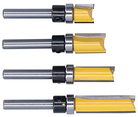 Eujgoov Set di Frese, Punte per Rifinitura a Filo in Acciaio Al Tungsteno, Doppie Lame per la Lavorazione del Legno, Gambo 1/4, Taglio di Precisione per MDF e Compensato