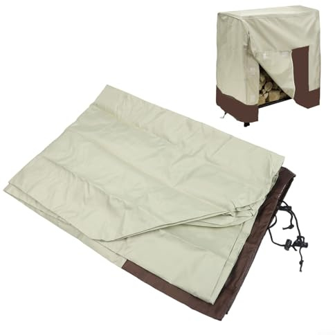 Bâche Oxford 210D pour bois de chauffage avec ouvertures d'aération et fermetures réglables pour abri de jardin de chauffage extérieur Protection contre la pluie et la poussière (2,4 m)