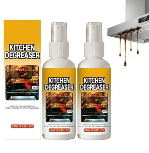2 Stück Grease Killer Spray Grillreiniger Greasekiller Extra Stark Kitchen Degreaser Spray Grease Cleaner für Backofen Grill
