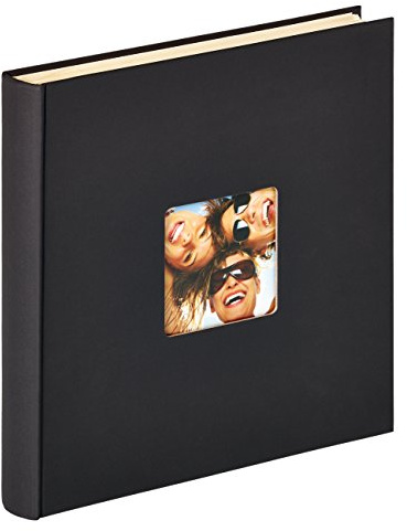 walther design Fotoalbum schwarz 33 x 34 cm Selbstklebealbummit Cover-Ausstanzung, Fun SK-110-B