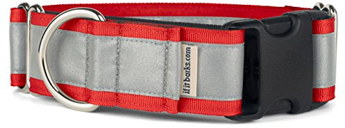 If It Barks Reflektierendes Martingalhalsband für Hunde, 3,8 cm, verstellbar, hergestellt in den USA, stark, langlebig und bequem, ideal für Training, passend für die meisten Rassen, Größe S, Rot