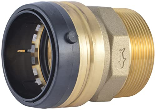 SharkBite 2 Inch MNPT Adapter, Push to Connect Brass Plumbing Fitting, PEX Pipe, Copper, CPVC, PE-RT, HDPE, UXL115450M