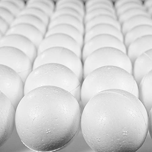 MCE-Commerce Palline di polistirolo 40 mm 100 Pezzi, EPS, Bianco, 4 cm