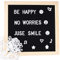 Feltro Letter Board 25x25 cm Bacheca in Feltro con 460 Pezzi Alfabeto Decorativo Lettere con Gancio in Metallo per Appenderla al Muro e Decorazioni per Interni, Nero