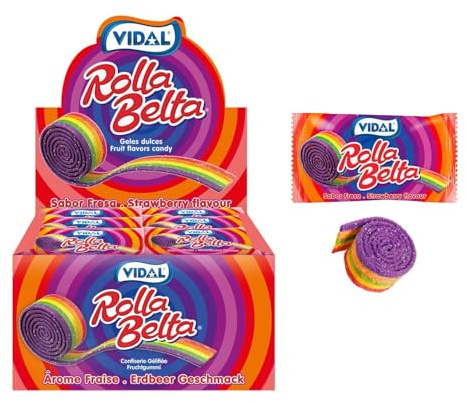 Vidal Rolla Belta Multicolour Saure, mehrfarbige Fruchtgummirolle 24 Stück je 19g