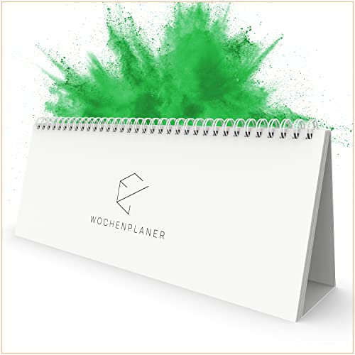 UNITURE® - Stehkalender [ohne Datum] im Querformat - Wochenkalender zum Aufstellen und selbst gestalten - Design Tischkalender 2025 undatiert, Tischkalender 2024 2025