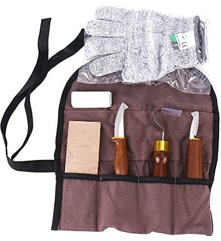 DOPORA Set di coltelli per attrezzi da intaglio del legno kit da 7 pezzi per intaglio del legno con coltello a gancio intaglio, coltello per intaglio, coltello per intagliare trucioli kit scolpire