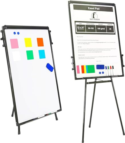 Lavagne bianche-Cavalletti con lavagna, Lavagna bianca su piede, Lavagna magnetica con ruote, altezza regolabile per bambini, adulti (60 * 90 cm (Nero))