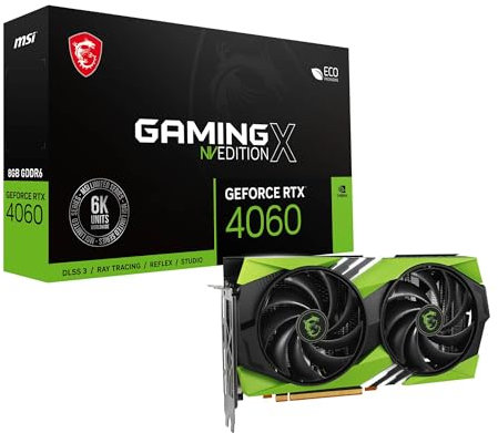 MSI GeForce RTX 4060 GAMING X NV EDITION 8G Carte graphique - 8 Go GDDR6, 2610 MHz, PCI Express Gen4, 128 bits, 3x DP 1.4a, 1x HDMI 2.1a