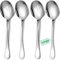 Large Serving Spoons, 4 Pieces Large Stainless Steel Serving Spoons Set Includes 2 Large Serving Spoon,2 Large Slotted Spoons. Serving Spoons for Parties, Dishwasher Safe, 10-Inch