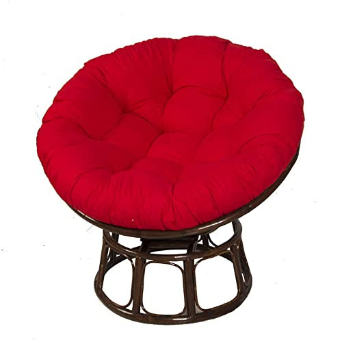 YeGang Papasan Stuhlkissen, rund, weich, dick, Kissen für Papasan-Sessel, Rattan, für Garten, Außenbereich, Balkon und Wohnzimmer (100 x 100 cm, groß, rot)