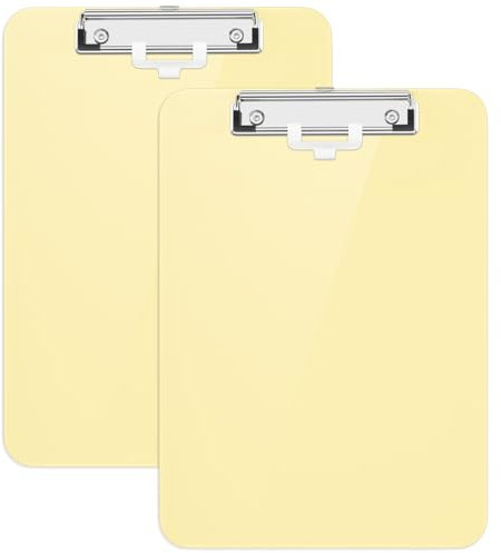 Hongri Lot de 2 planchettes à pince en plastique avec porte-stylo, 21,6 x 27,9 cm, format lettre pour salle de classe, étudiants, enseignants, bureau et école, profil bas, taille 31,8 x 22,9 cm