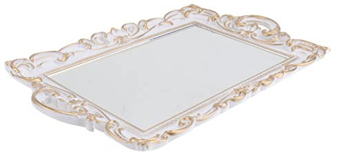 CORHAD 1stück Retro Spiegel Tray Für Schmuck Und Parfüm Dekorativer Eleganter Fotohintergrund Im Europäischen Stil Für Hotel Und Partys