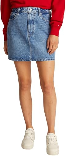 Tommy Hilfiger Donna Gonna in Jeans Mini Ali Corta, Blu (Ali), 48