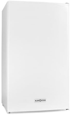 Klarstein 90L1-WH - Kühlschrank, Standkühlschrank, 90 L, 2 x Regaleinschub, Schublade, separates Eisfach, 3 Depots in der Tür, leise, Türanschlag rechts, weiß