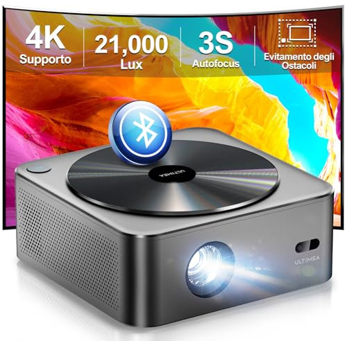 Ultimea Beamer Full HD 1080P Native mit Autofokus und 6D Trapezkorrektur, Beamer 4K Heimkino Unterstützt 700 ANSI 21.000 Lumen, 5G WiFi Projektor Bluetooth, Outdoor Beamer für iOS/Android/TV Stick