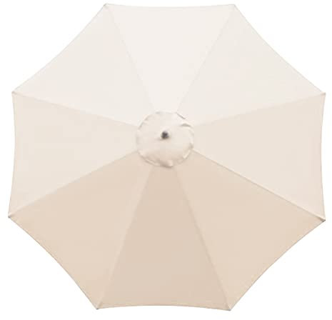 Beige Ersatz-Baldachin für 3 m 8 Rippen, Terrassenschirm, UV-Schutz, Outdoor-Sonnenschutz für Garten, Rasen, Hinterhof und Pool