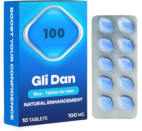 GliDan - Blue 10 Pills for Men | 100MG Natural Energy Support | Korean Ginseng Blend for Stamina & Vitality | Herbal Power for Physical Performance & Active Lifestyles