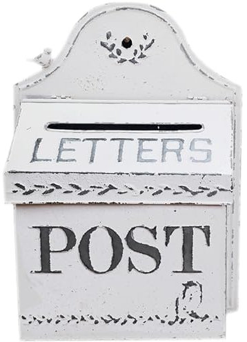 YCYRF Cassetta Posta da Parete Vintage per Esterni, Decoro Stile Antico Cassette Postali per la Casa con Fascino Nostalgico, Cassetta Postale Bianca in Metallo Stile retrò, 29×13×42cm