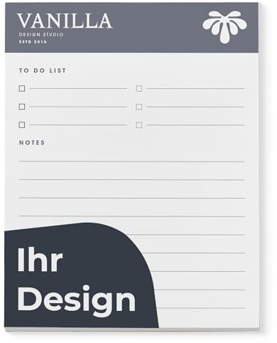 Cimpress Notizblock 50 Blatt Premium Schreibblock, Personalisiertes Notizbuch mit Namen oder Branding, Notizblöcke für Arbeit oder Studium A4 (21 x 29.7 cm)