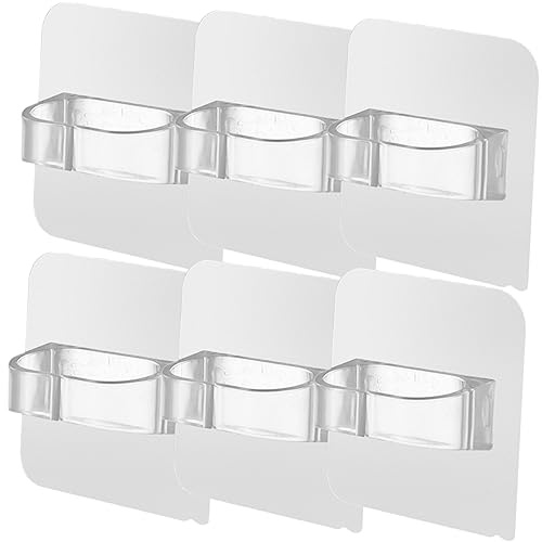 HOMSFOU Ganci Adesivi Da Parete Trasparenti, Ganci Da Parete Adesivi Apribili Multiuso, Set Da 3 Per Cucina, Bagno e Camera, Senza Foratura, in Plastica Resistente
