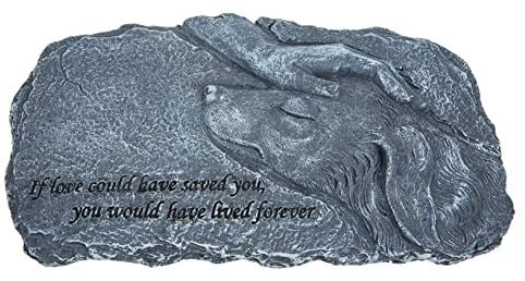 Toyvian Resin Haustier Gedenkstein Grab Statue Stabile Tier Grabdekoration Graue Memorial Figur für Hundehalter Garten Tröstendes Andenken an Geliebte Haustiere