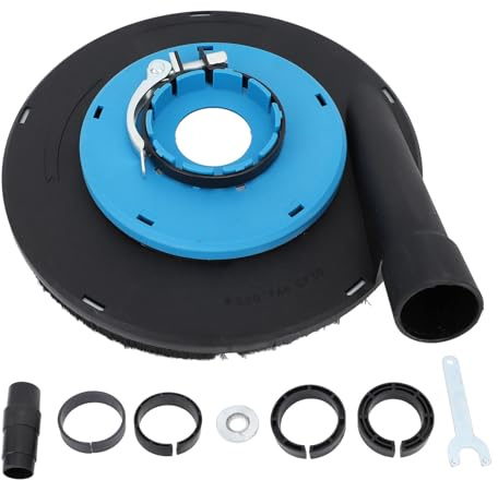 Yosoo Health Gear Angle Grinder Dust Shroud, 9 Inch 230mm Grinding Dust Collector Cover with Vacuum Adapter for Stone, Concrete and Floor Polishing Work