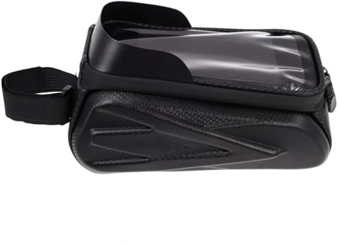 Supvox Fahrrad Handytasche Abdeckung Fahrradtasche Für Vorderrahmen Wasserdicht Fahrrad Handytasche Fahrradträger Touchscreen Fahrradlenker Schwarzes Pu